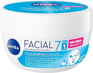 NIVEA Creme Facial Nutritivo 100g - Sua fórmula à base de água, Karité e Vitaminas hidrata por 30h sem deixar a pele oleosa, além de ser um ótimo primer - Produto 4 mais recomendado com 4.8 estrelas