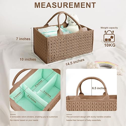 Vista 2 de MOMINSIDE FA231103-2N - Organizador de pañales, cesta de bebé, almacenamiento de guardería, organizador portátil para cambiador de coche para niñas