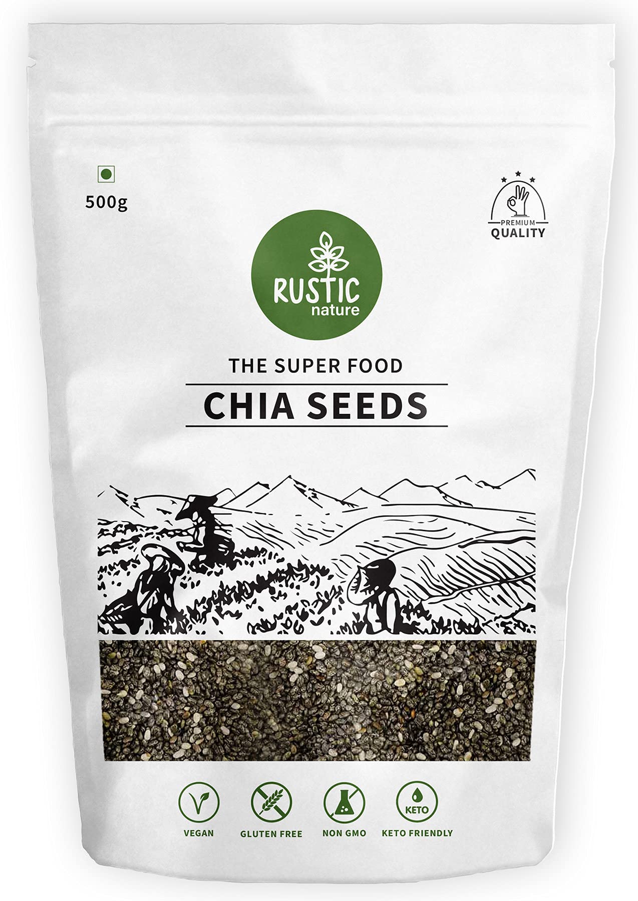 Rustic Nature Raw Chia Seeds Rich in Omega 3 for Weight Loss 500g (B08MQ48WPC) Amazon Price History, Amazon Price Tracker