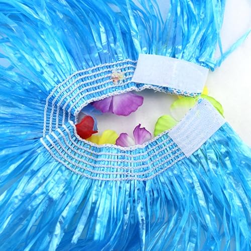 Miniatura 5 de BAJOTAL Falda hawaiana de hierba Luau Hula con flores grandes para decoración de fiesta de baile