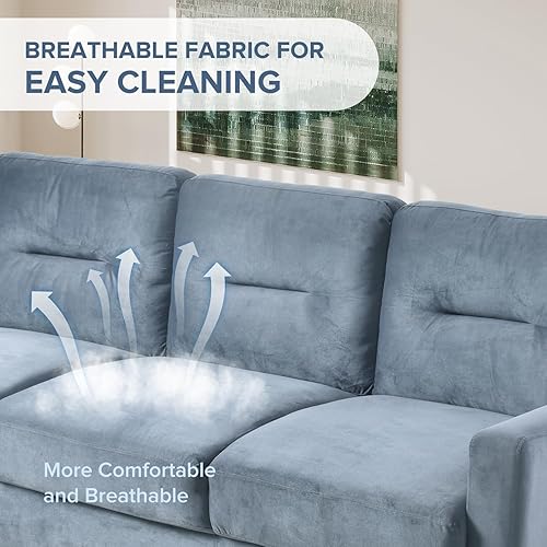 Vista 6 de Modular Sectional Sofa Convertible Couch L Shaped U Shaped Cloud Couch Sleeper Sofa Bed for Living Room Bedroom Office Small Space Apartment Gray