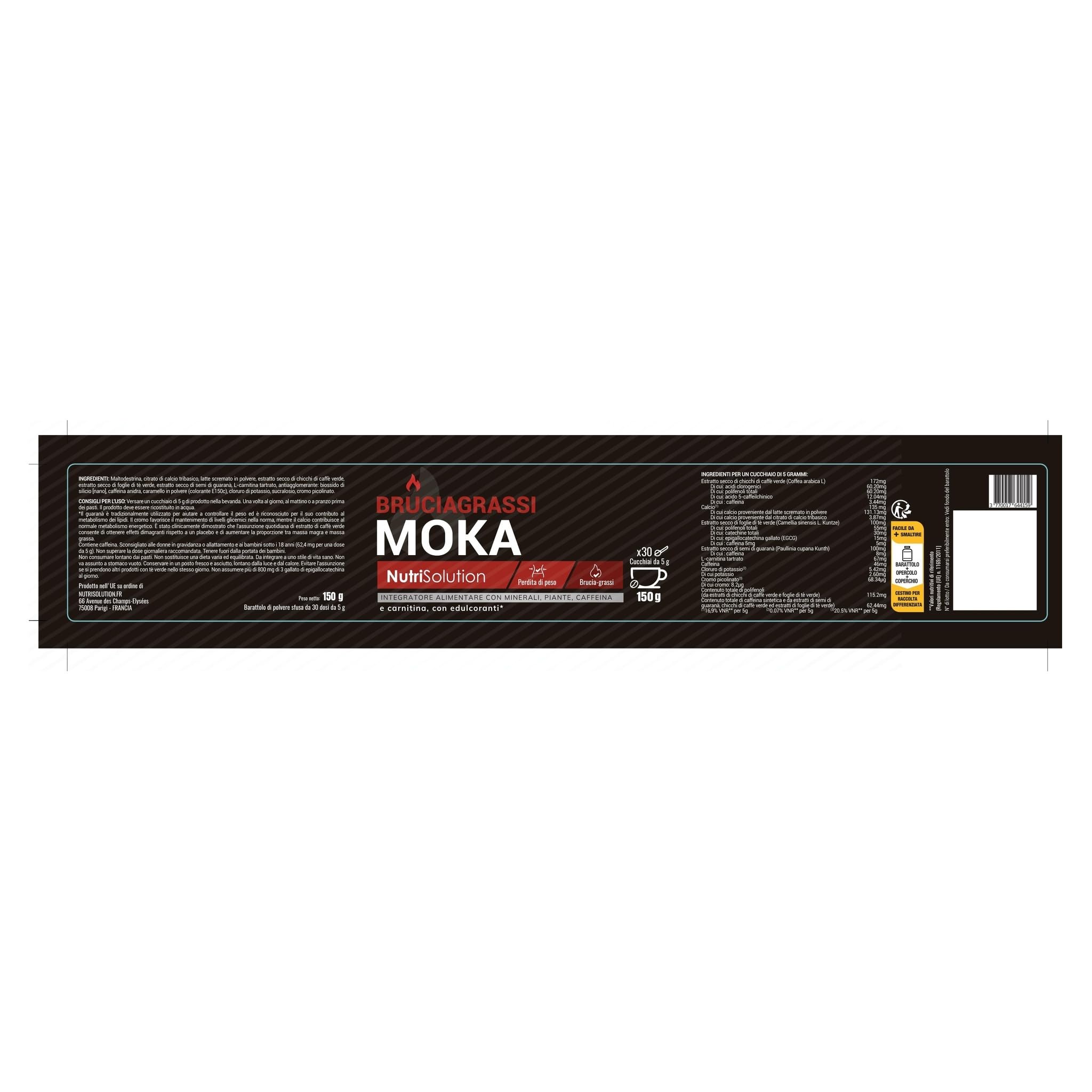 NutriSolution Bruciagrassi Moka - 3 confezioni | Integratore alimentare | 450 g | Prodotto in Francia