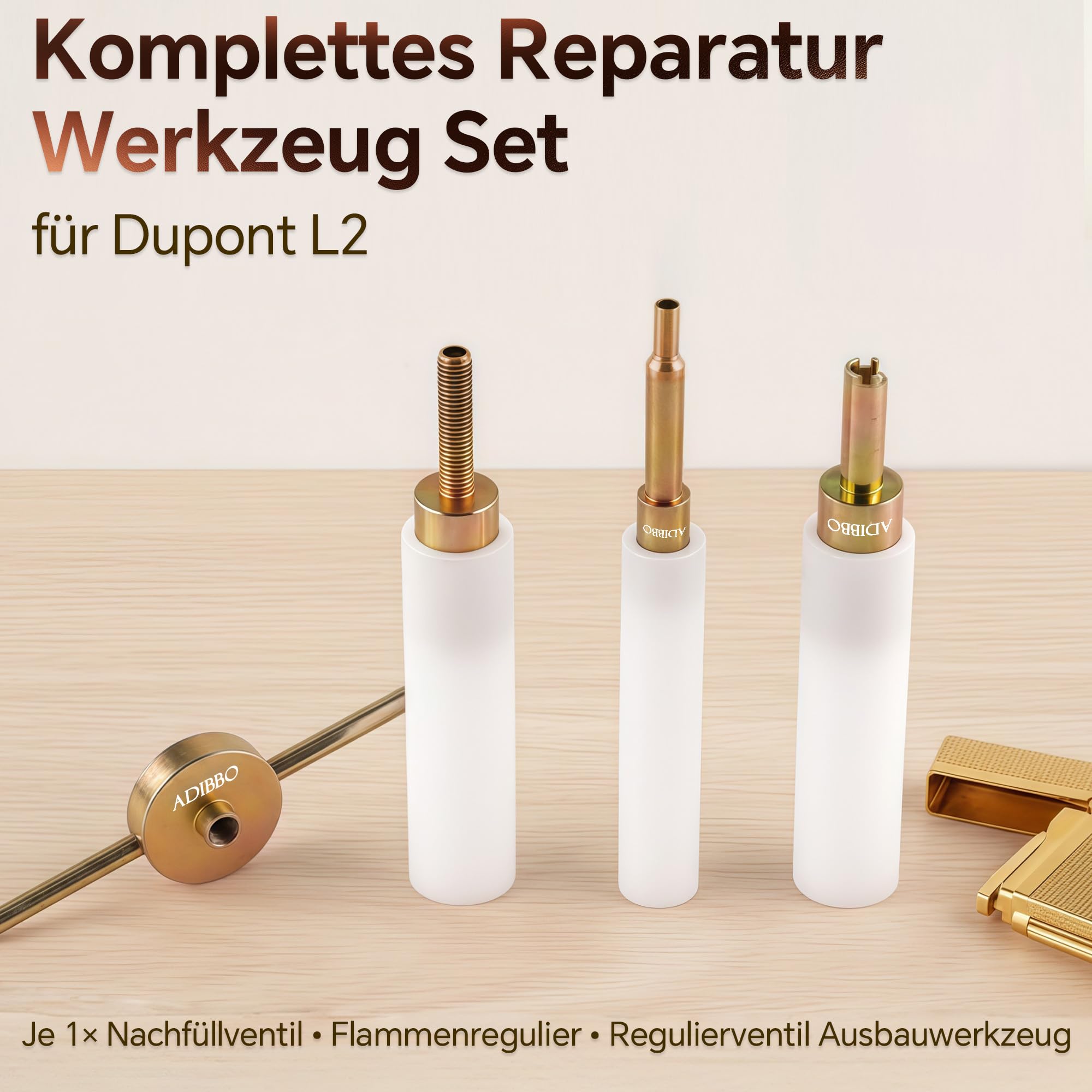 Juego de herramientas de reparación para mechero S.T. Dupont Ligne 2, herramienta completa de extracción de válvula para relleno, regulador de llama y válvula reguladora