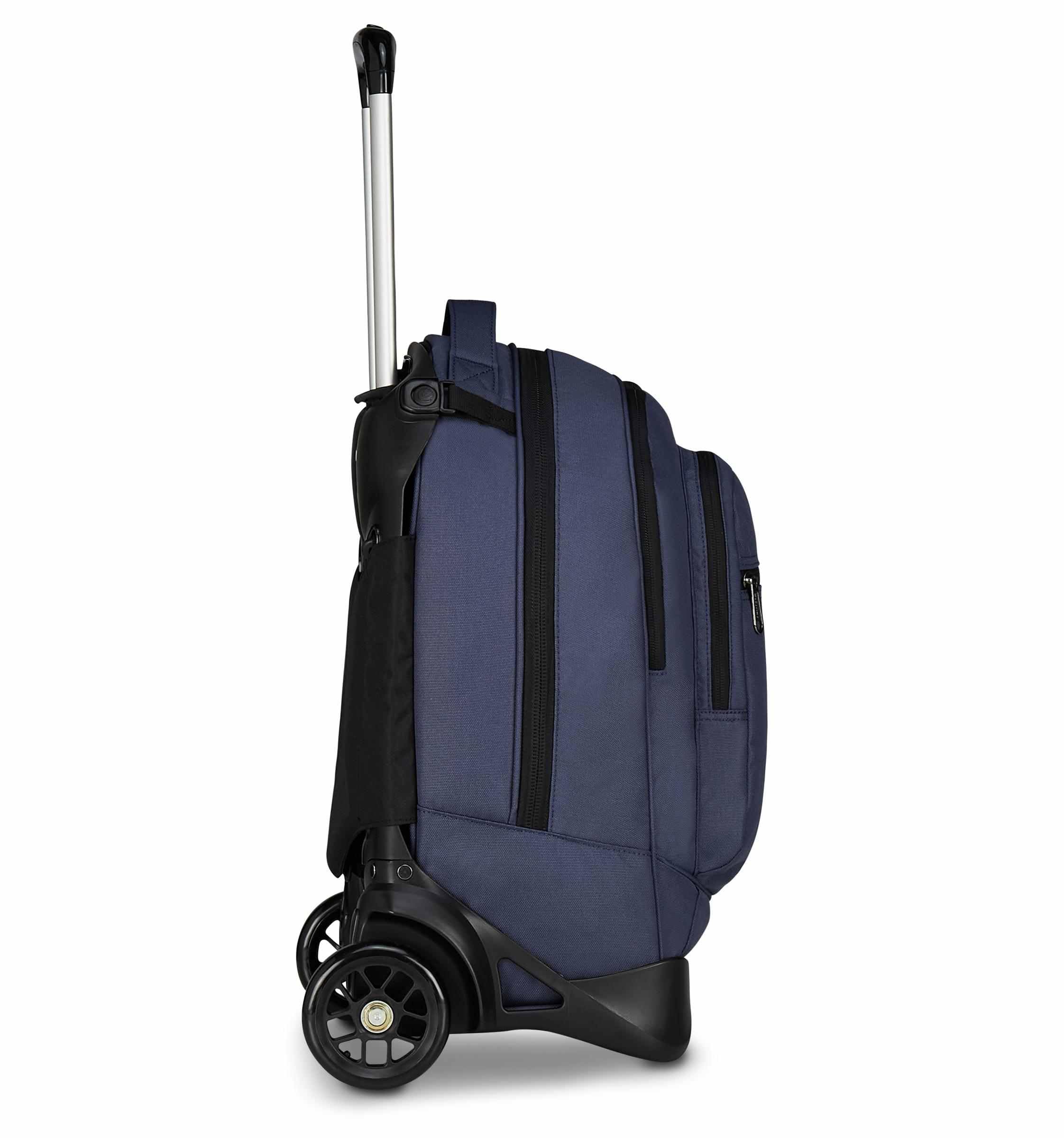 Invicta Trolley Scuola Plug, Blu, 3 in 1, Zaino Doppio Scomparto Con Carrello Sganciabile, Tasca Per PC, Tasca Per Borraccia, 34 lt, Scuola Media e Superiore, Viaggio, Zaino Ragazza e Ragazzo