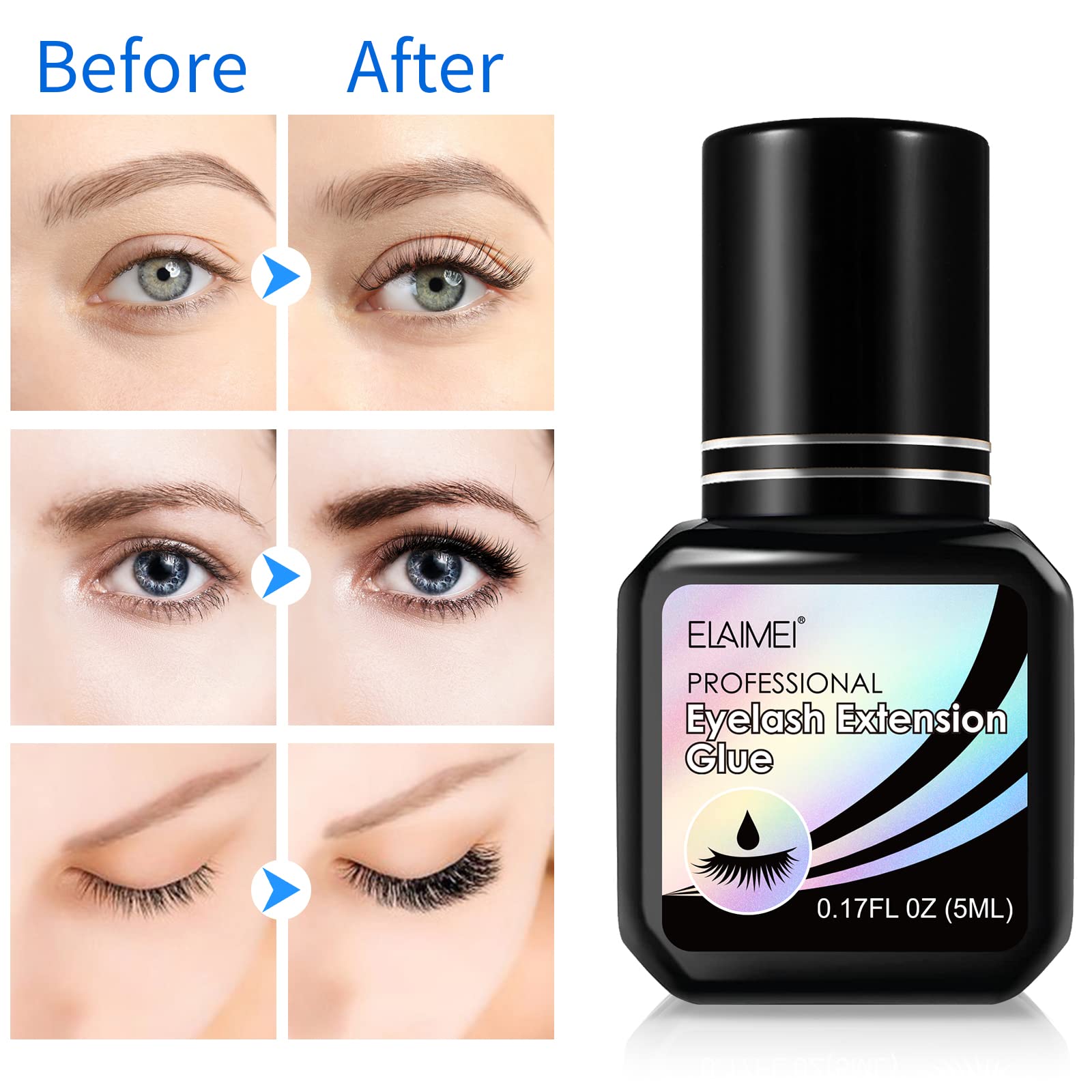 Trish Cosmetics Butter Lash Extension Glue| Fast Drying 1 SEC Drying Time| Retention: 50-70 Days|5ML/0.17FL.OZ