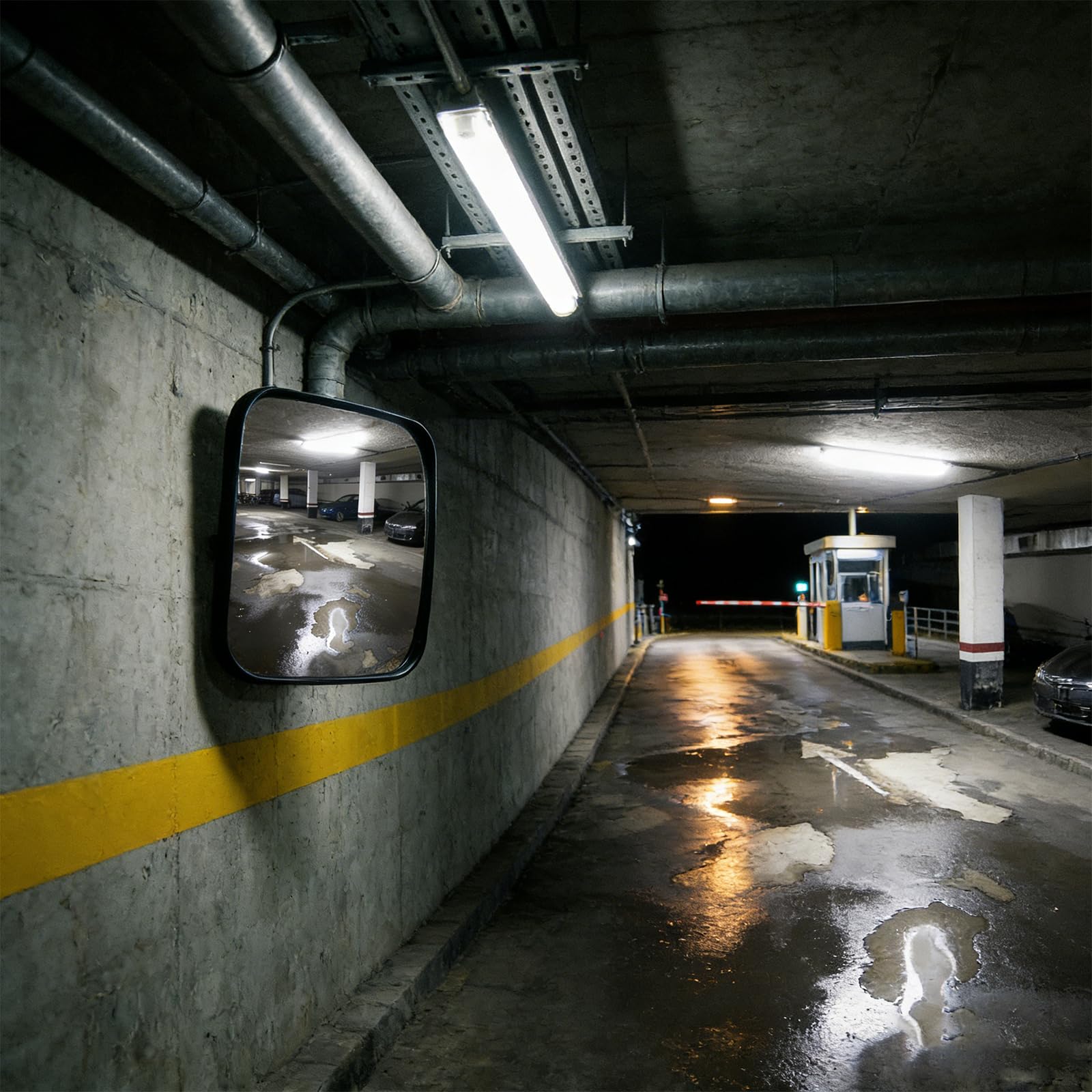 Miroir de Circulation Convexe, 16x19 cm Miroir de Sécurité Convexe, Miroirs Routier Extérieur, Réglable Miroirs Convexes avec Support Grand Angle pour Garage Allée Magasins Usage Intérieur Extérieur