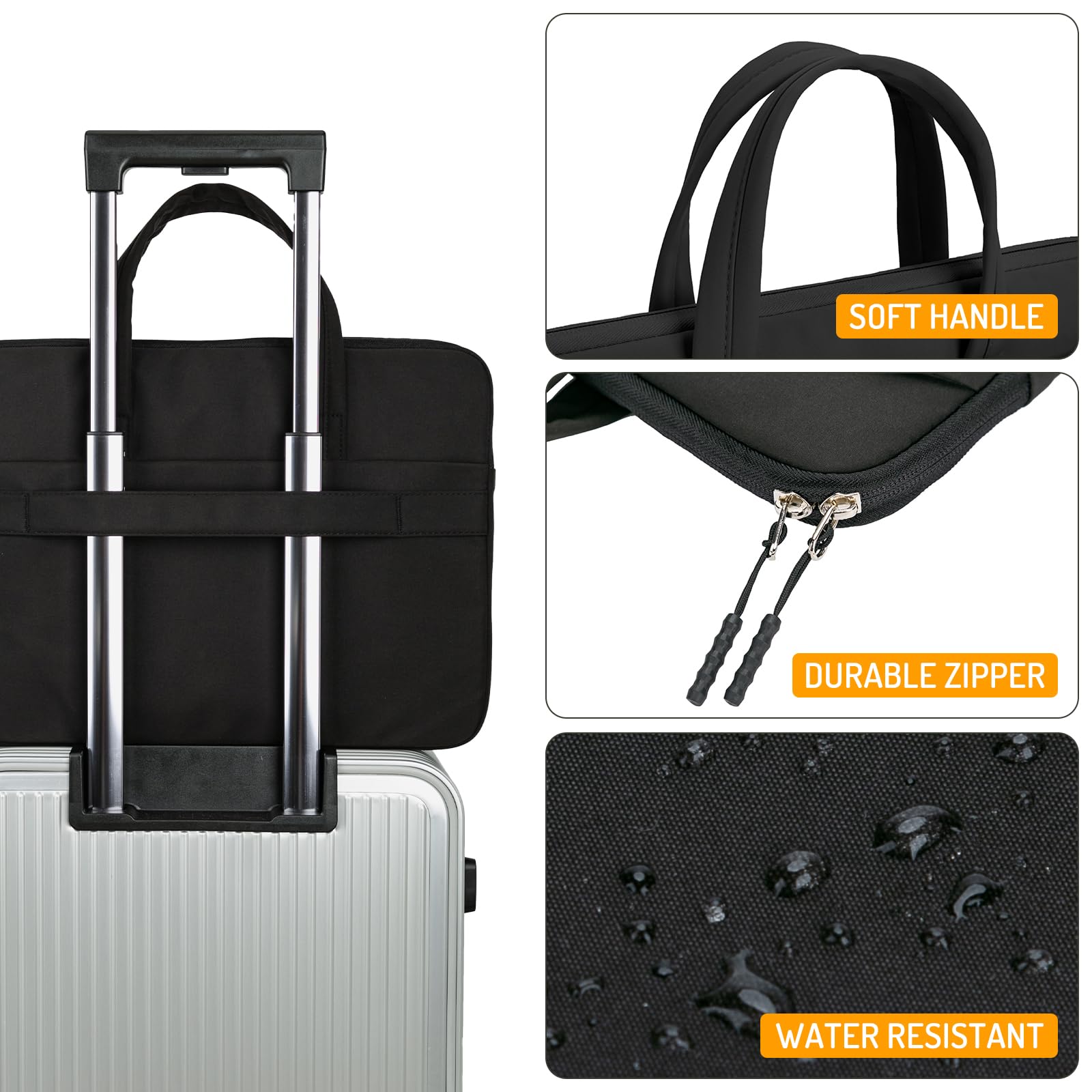 13 Pouces Housse pour Ordinateur Pochette Compatible avec 13,6 Pouces MacBook Air M5 M4 M3 M2/13 Pouces iPad Pro M4 Air M3/13 MacBook Neo/12,9 Pouces iPad with Tastatur, Noir