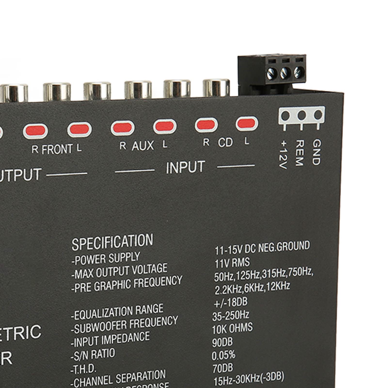 Ecualizador de Audio para Automóvil de 7 Bandas con Frecuencias Ajustables para una Experiencia de Sonido Mejorada en Automóviles, Barcos y Motocicletas Black Iron