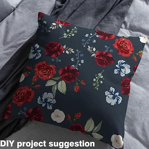 Vista 78 de The Yard, tela decorativa Kawaii para tapicería y proyectos de bricolaje en el hogar, diseño de panda rojo, hojas de animales salvajes, tela