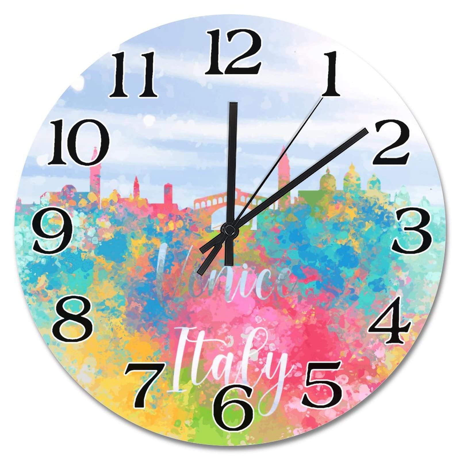Horloge murale Venise en bois de 38 cm pour habiller un mur vide