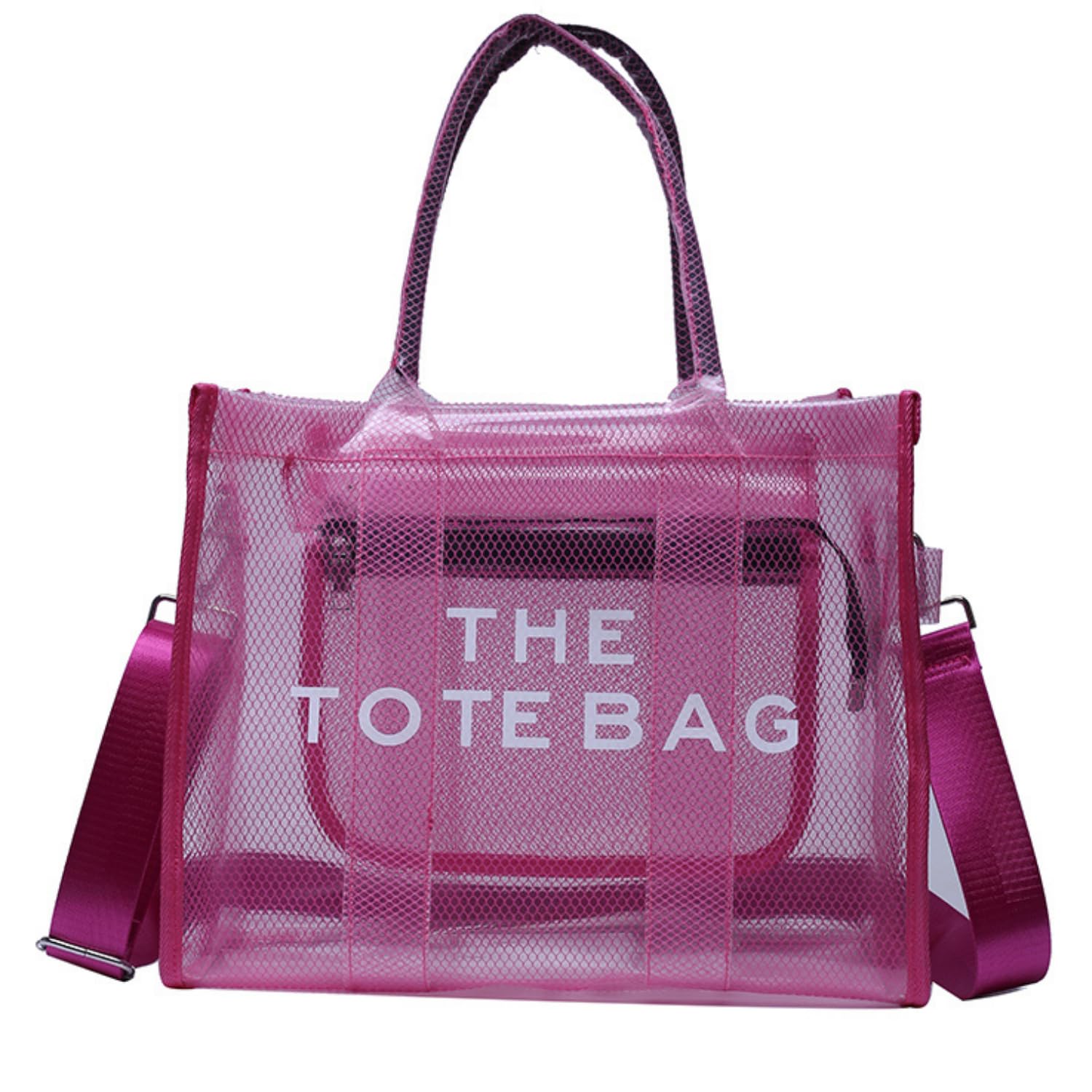 Clear Tote Bag Stadium Events Large Clear Purse for Women | TPU Transparent Crossbody Bag Heavy-Duty with Adjustable Strap for Concert,Work,Beach,Sport