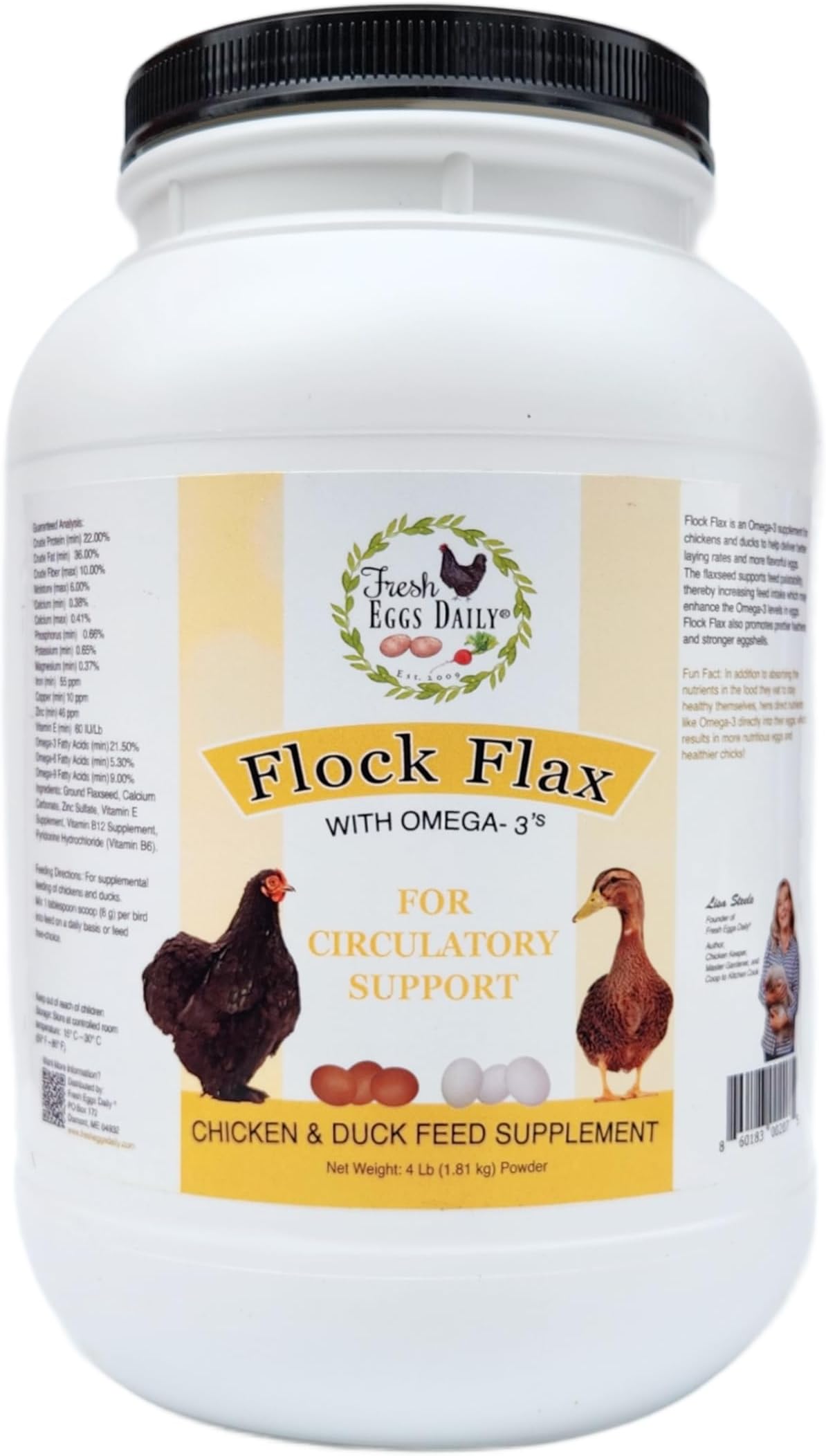 Amazon.com : FRESH EGGS DAILY Flock Flax Feed Supplement Vitamins for ...