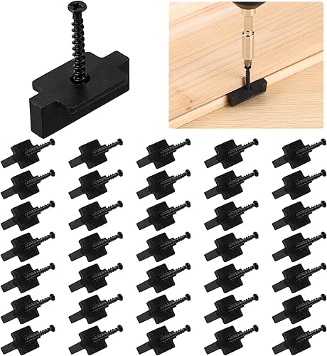 Bucherry Sujetadores ocultos, clips de nailon para fijación de cubierta, sujetadores de cubierta compuestos con tornillos de ranura cuadrada negra