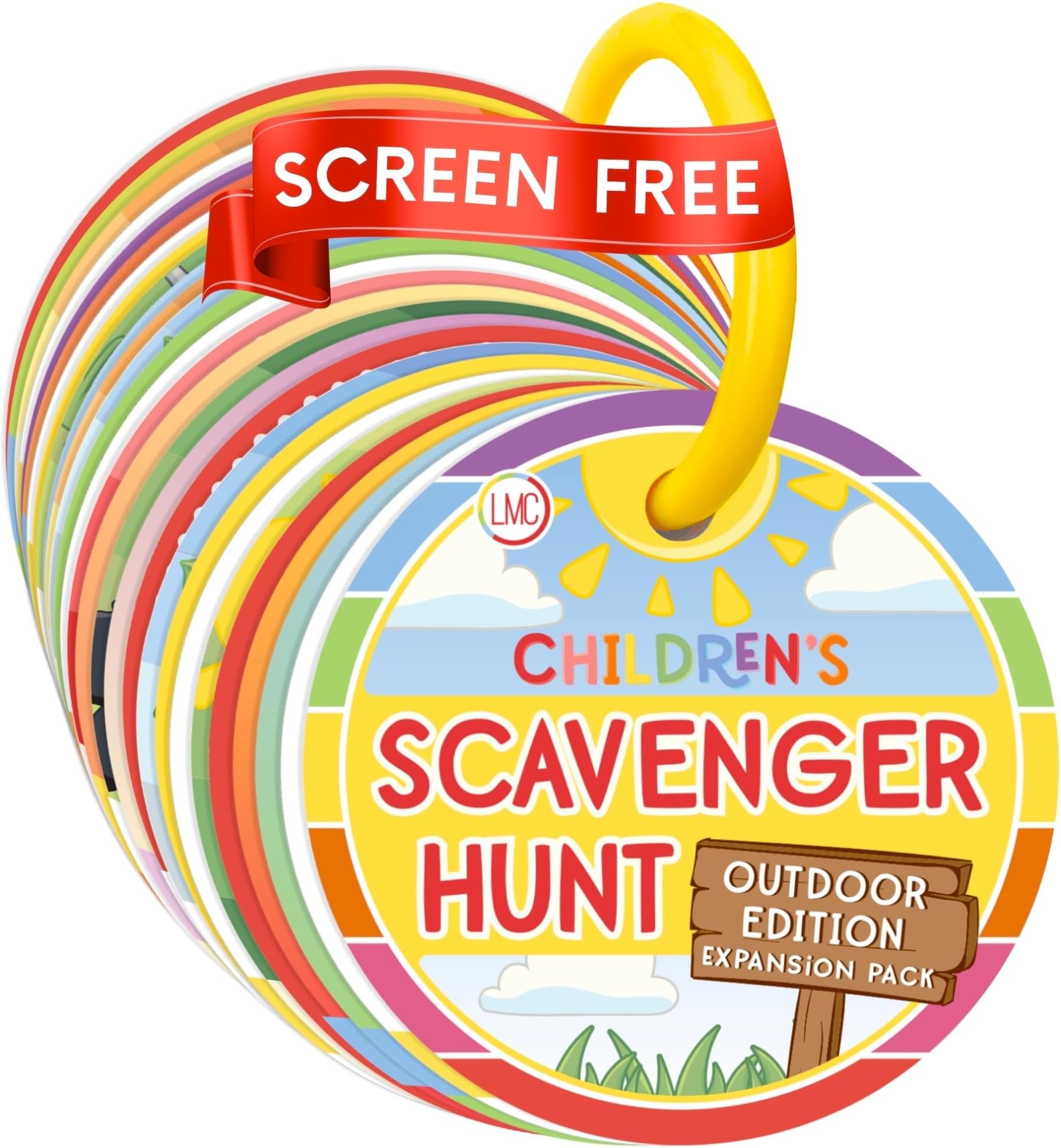 LMC Products Children's Scavenger Hunt | Toddler Activities | Games for 2, 3 Year Old's & Up | Kids Educational Scavenger Hunt Cards (Outdoor Edition - Expanded Version)