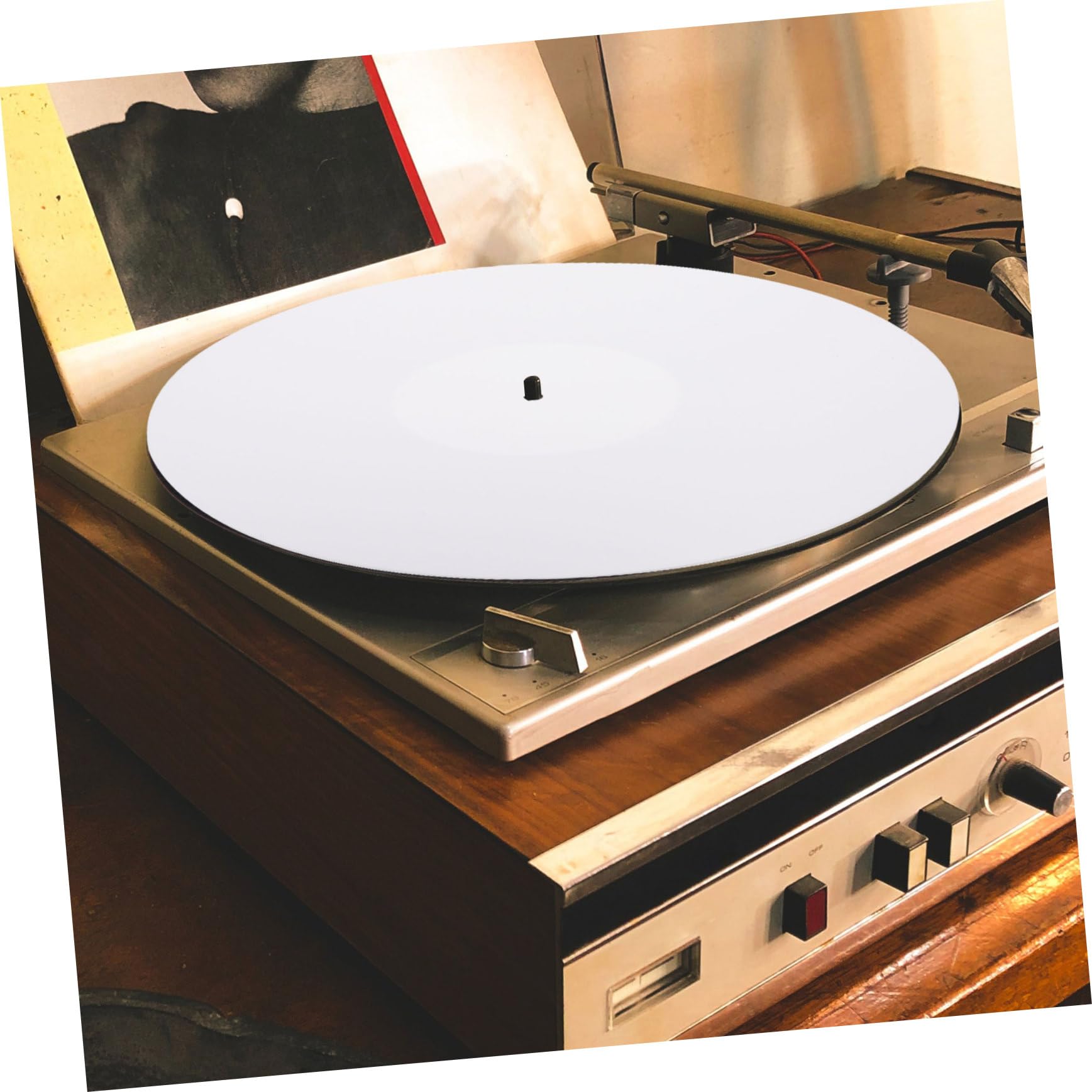 Tappetino in Acrilico per Dischi in Vinile, Antistatico e Protettivo, per Giradischi e Piatto, Bianco, 12 Pollici | Antistatico, per Vinile e Lettore, Accessorio Singolo, Formato Standard, Finitura Bianca