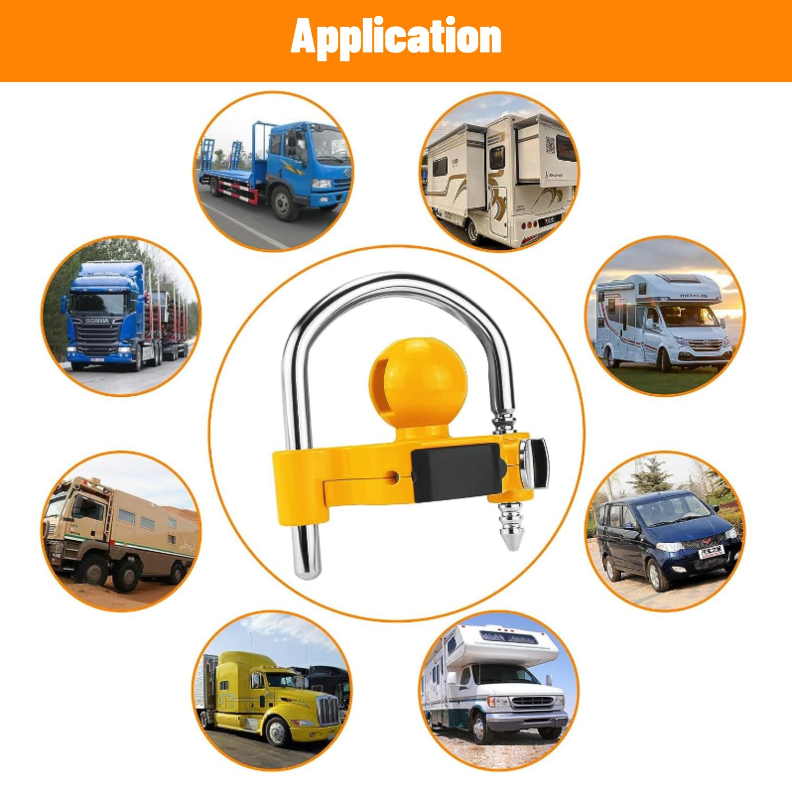 Lucchetto per Accoppiatore per Rimorchio Lucchetto per Rimorchio in Lega di Alluminio Lucchetto a Combinazione a Forma di U con Password a Combinazione a 4 Cifre per Sicurezza
