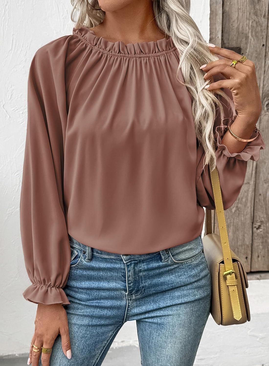 EVALESS Womens Tops Off The Shoulder Blouses for Women Dressy Casual Cute Puff Sleeve T Shirts Fashion 2026 - Image 3