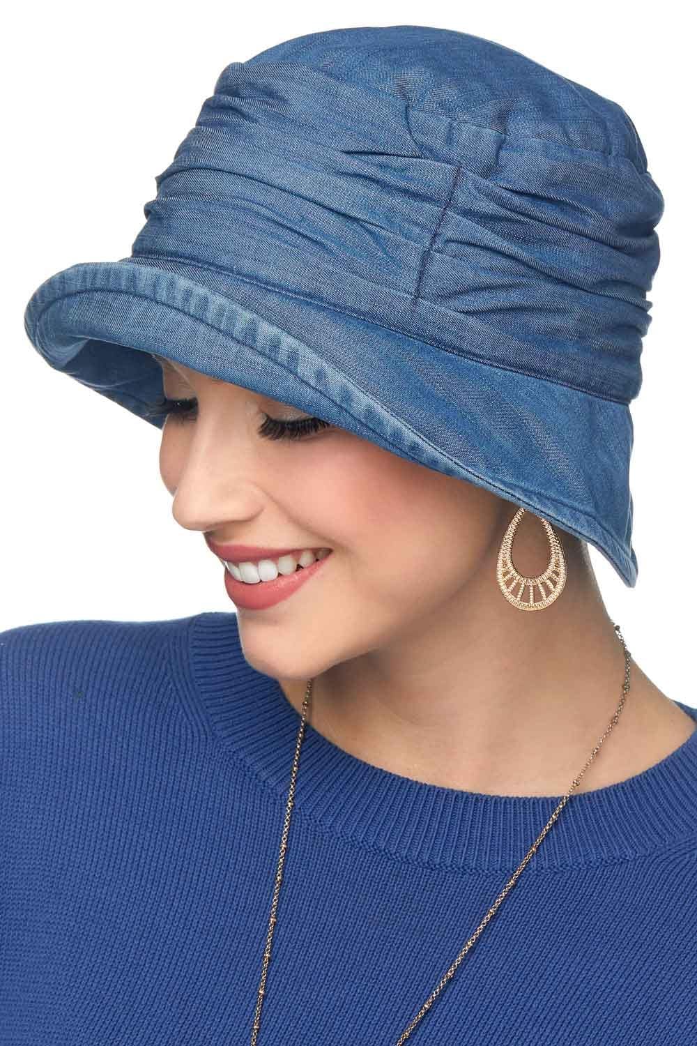 Denim Tencil Pleated Bucket Hat - Cardani Womens Bucket Hat