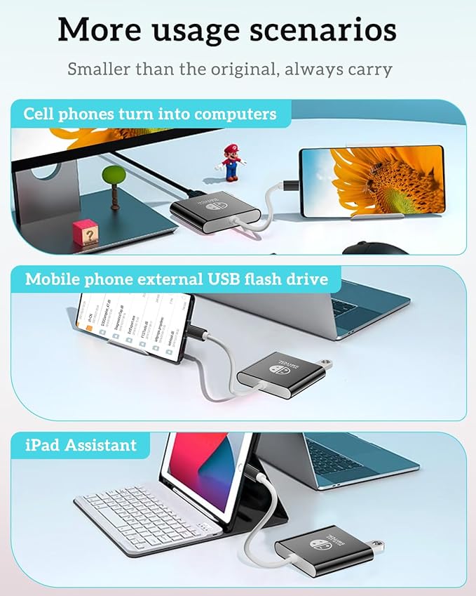 TV Dock para Switch, Docking Station para OLED/Steam Deck/MacBook, Adaptador TV Portátil miniatura 7