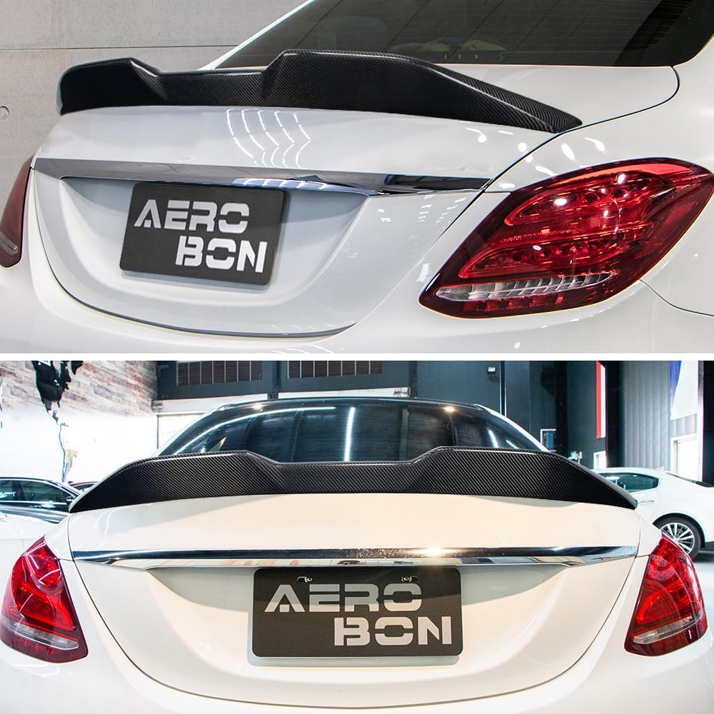 AeroBon Real Carbon Fiber Trunk Spoiler Compatible with 2015-2021 Mercedes C Class W205 Sedan Rear Spoiler (MP Style) Motorsport Performance