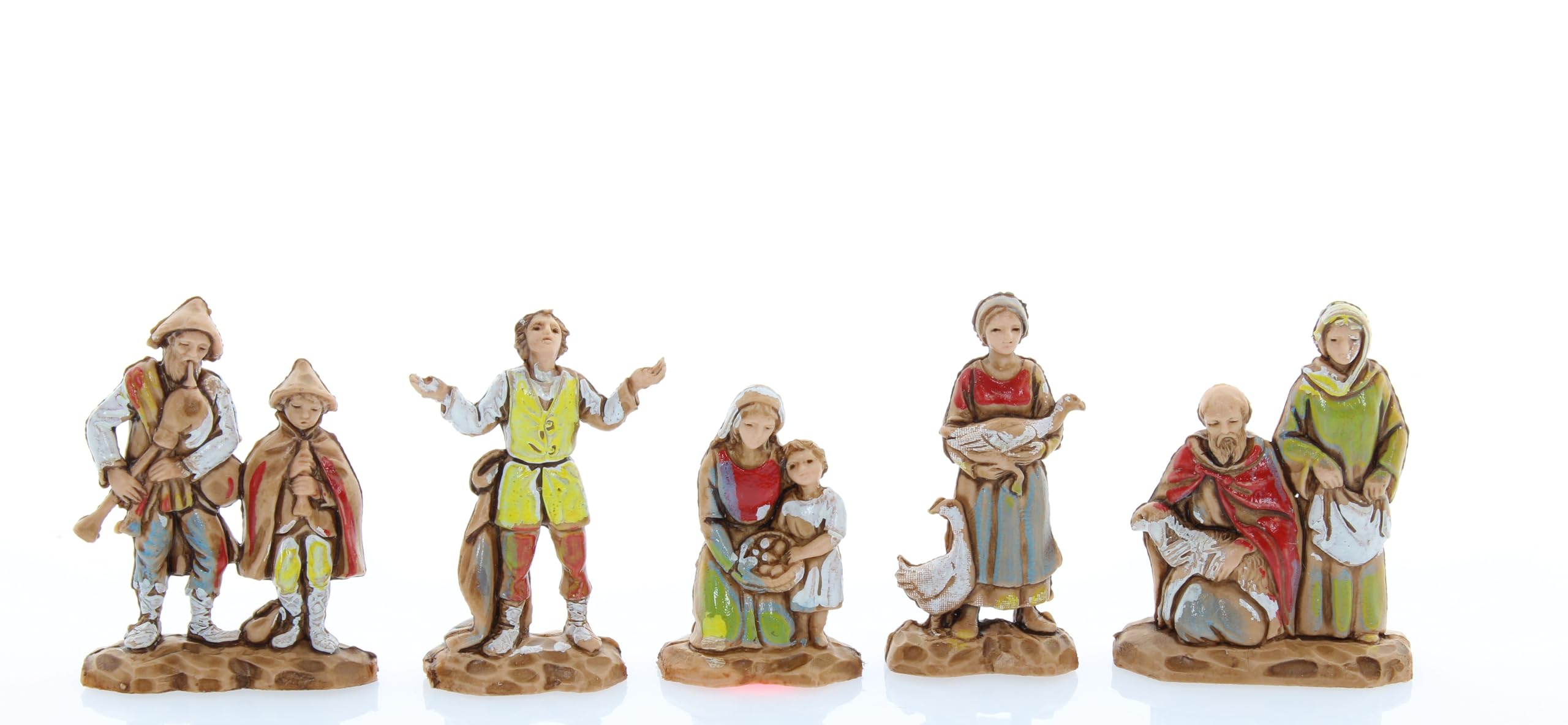 Moranduzzo Set 21 Pastori e 1 Cammello Adatto a Presepe da 3,5 cm Scala 1:50 – MICRO 3,5 – Statuina Indistruttibile, Stile '700, Rifinita a Mano, Scultore M. Landi, Made in Italy
