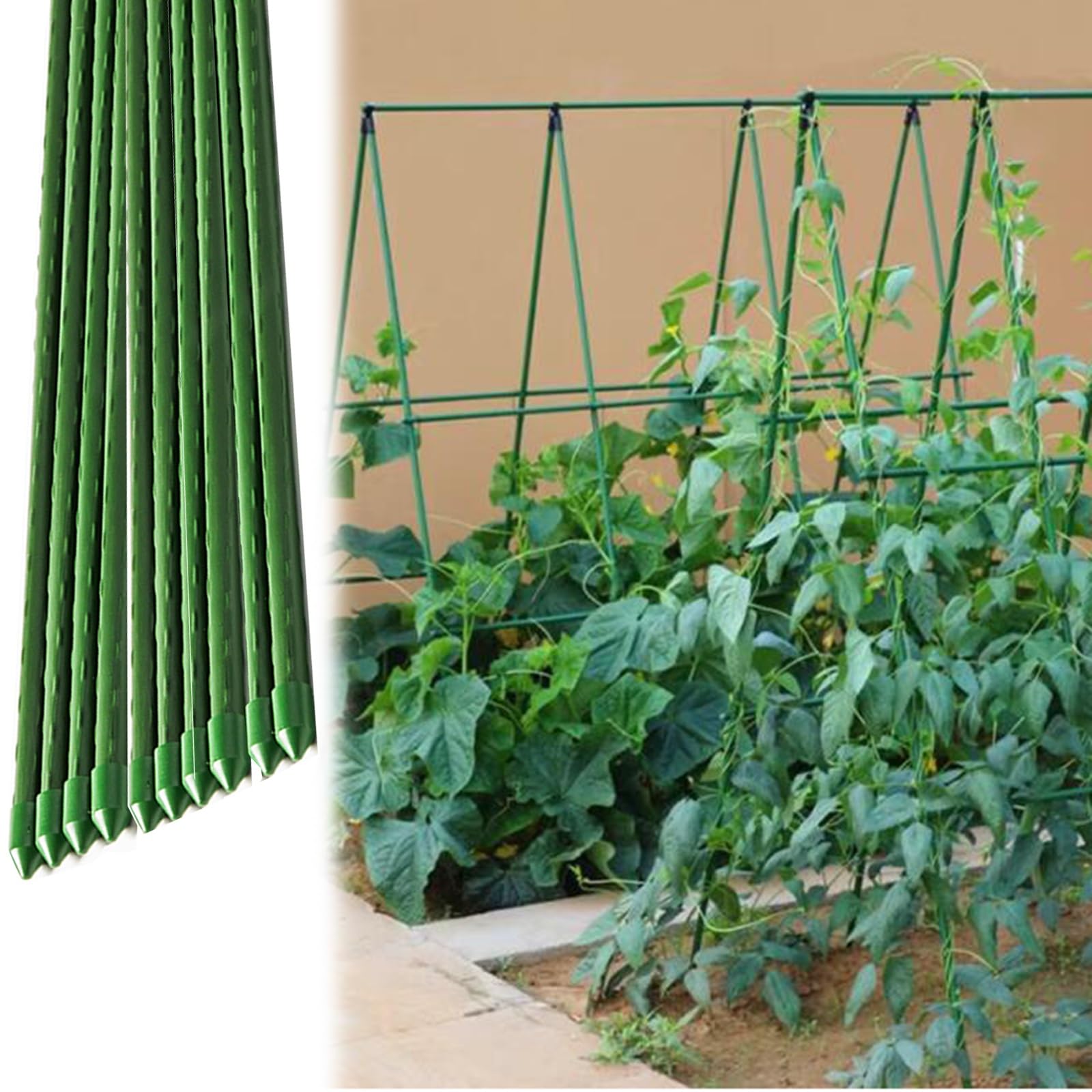 Traliccio Per Cetrioli E Piante Rampicanti 120x120 Cm - Supporto Da Giardino Con Rete In Nylon Per Aiuole Rialzate