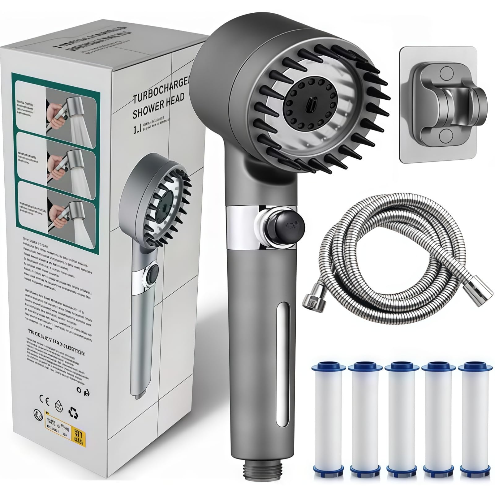 Oasis Cabezal De Ducha Con Filtro - Shower Filter Para Baño Moderno, Cabezal De Mano Con Filtro, Presión Estable Y Cambio Fácil De Modo