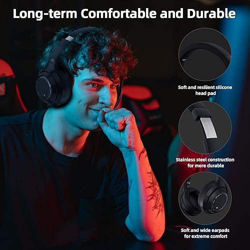Miniatura 6 de SoundMAGIC P60BT GM Performance - Auriculares inalámbricos para juegos, sonido envolvente de 2.4 GHz, USBBluetooth, 50 horas de duración, menor