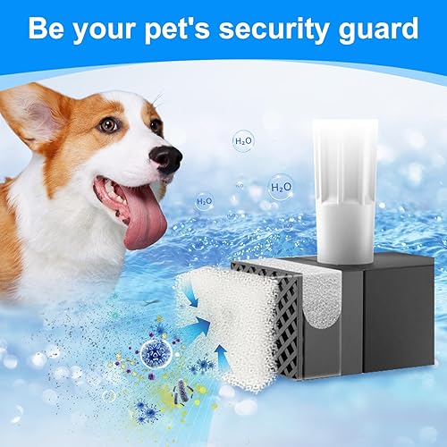 Miniatura 4 de Paquete de 6 + 6 esponjas de filtro y bomba de repuesto para fuente de agua para perros, compatibles con fuentes de agua potable FEELNEEDY de 7L1.8