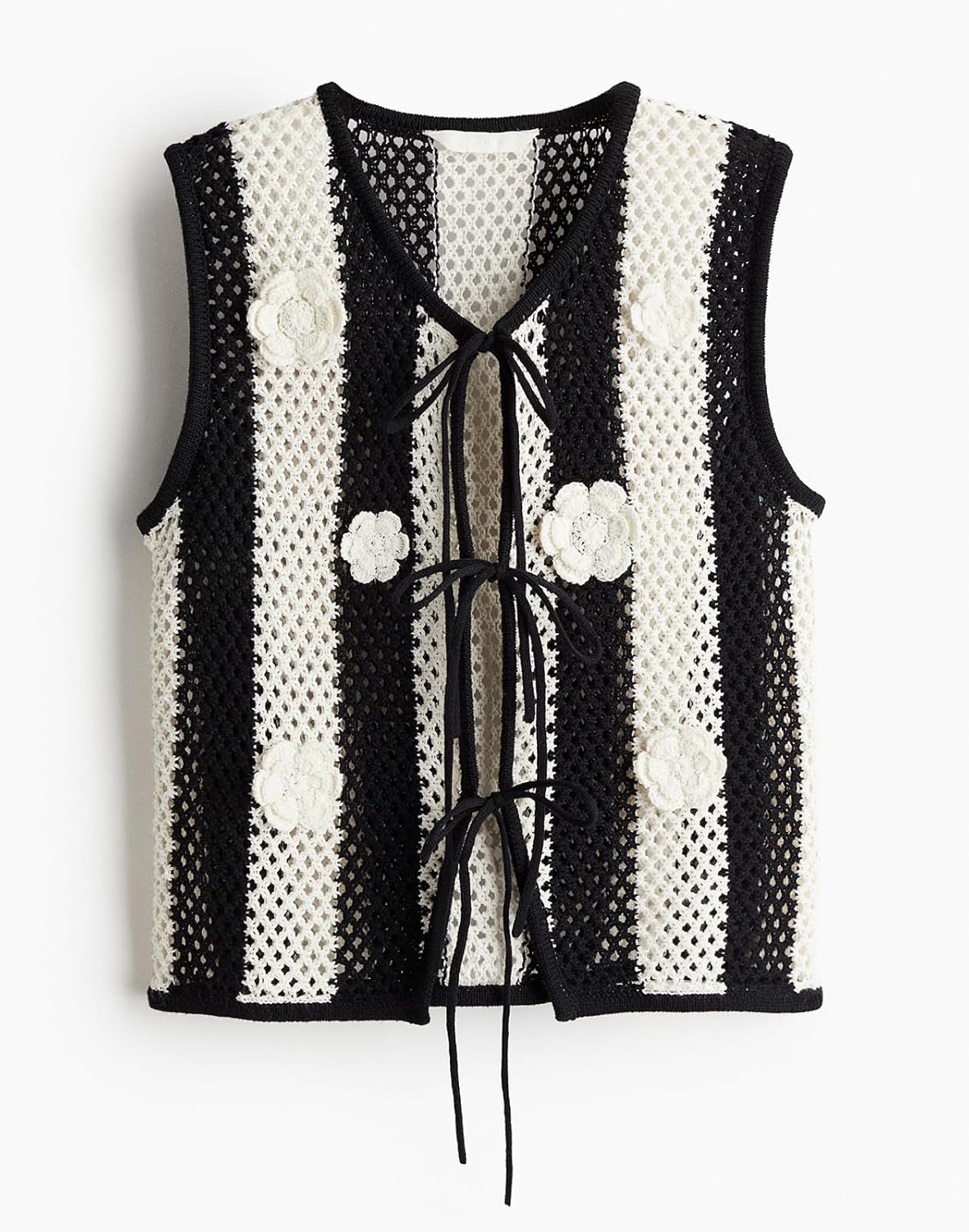 Women Y2K Crochet Knit Vest Cute Tie Front Tank Top Sleeveless V Neck Crop Hollow Out Sweater Vest Going Out Tops - Image 7