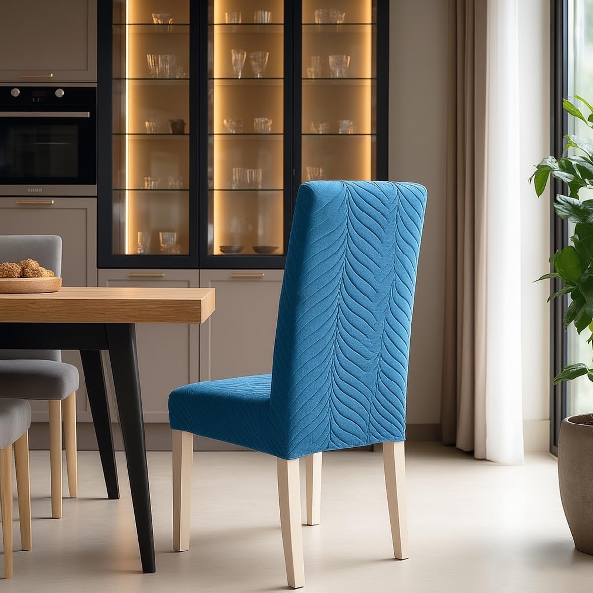 Stretch Dining Chair Slipcovers, Removable &amp; Machine Washable