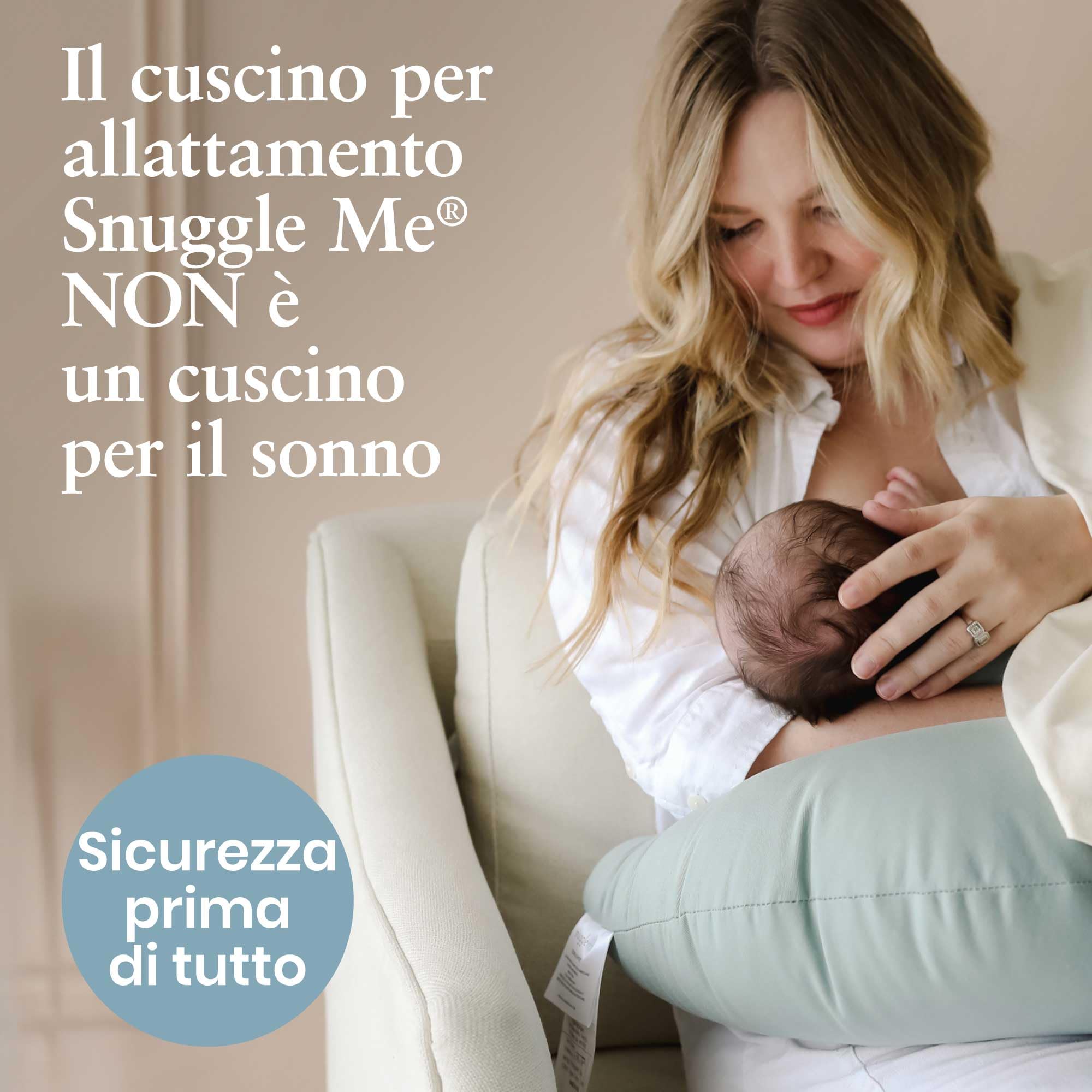 snuggle me® Cuscino Allattamento - Ciambella Allattamento per Biberon & Allattamento al Seno - Rivestimento in Cotone 100% Biologico & Imbottitura - Lavabile in Lavatrice & Traspirante