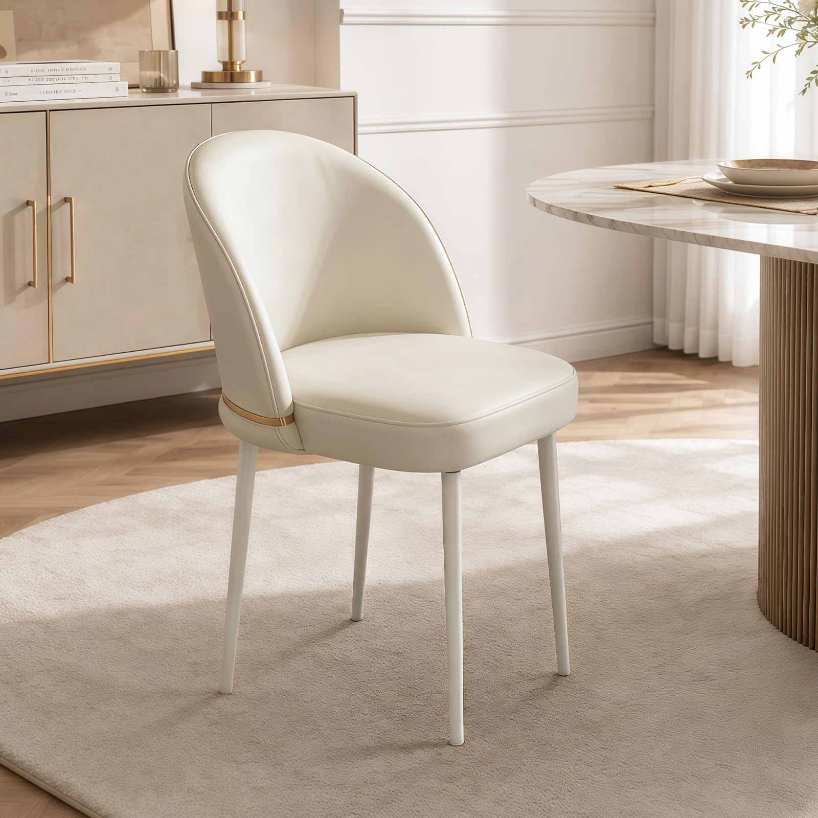 Sedia da Pranzo (singola) – Sedia Moderna Per Cucina Con Schienale e Gambe in Metallo, Sedia Ergonomica Versatile Per Camera da Letto, Ufficio, Sala da Pranzo