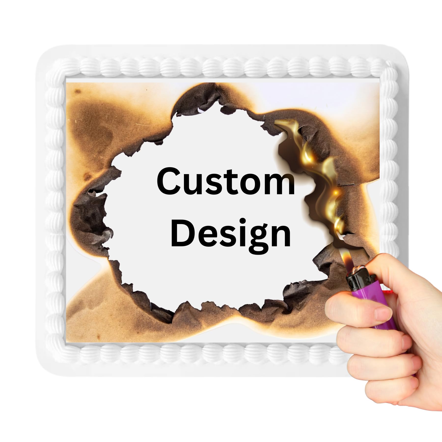 Burn Away Edible Photo Image Cake Topper 8x 10 Personalized Frosting Topper Sheet and Wafer Paper Cake Decoration