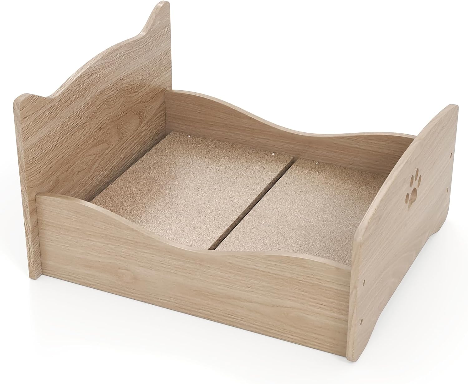 PETSITE Elevated Wood Cat Bed, Cute Small Pet Bed with Side Rails and Headboard, Ideal for Rabbit, Guinea Pigs, and Other Small Animals, 21 x 18 x 12 Inches