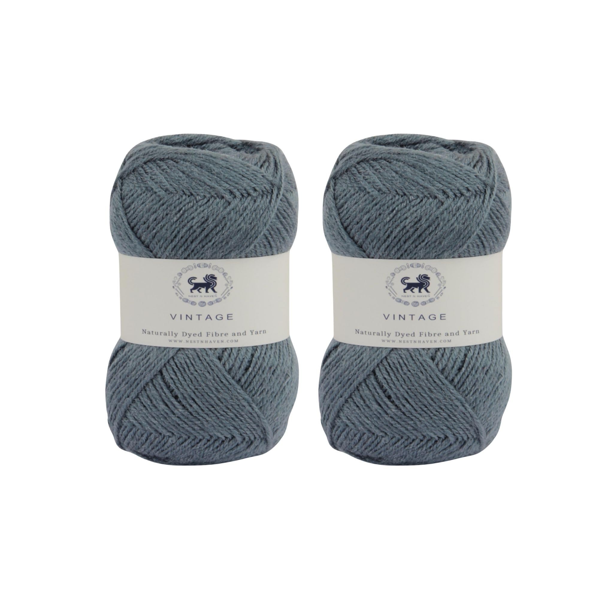 Nestnhaven Acrowools Vintage, Micro Soft, Hand Knitting and Crochet Yarn. Pack of 1 Ball - 100gms. Shade no - NNHV001 (Grey) | (200 Gm)