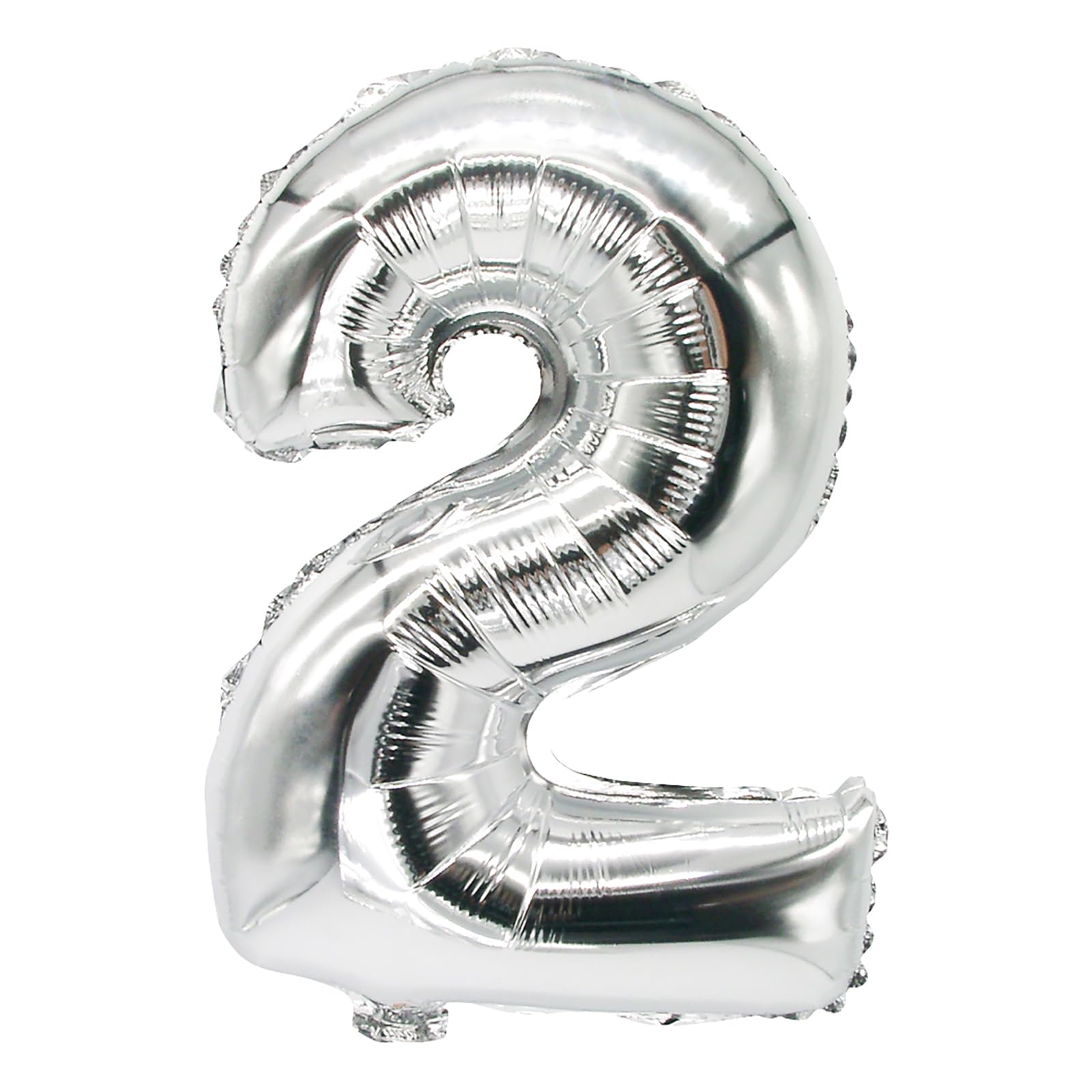 PAPSTAR 24 Folienluftballon 35 cm x 20 cm Silber 2" 86832 Zahlenluftballons Hochzeit Jubiläum Geburtstag Party Feier
