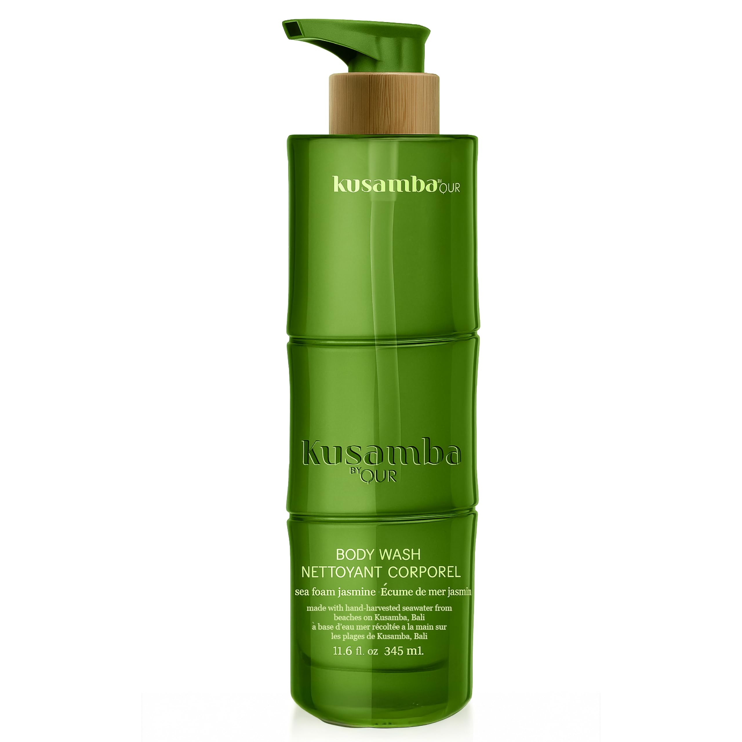 SeaFoam Jasmine Moisturizing Body Wash 12oz Hydrating Cleanser with Carrot Root Extract and Bali Sea Water For Everyday