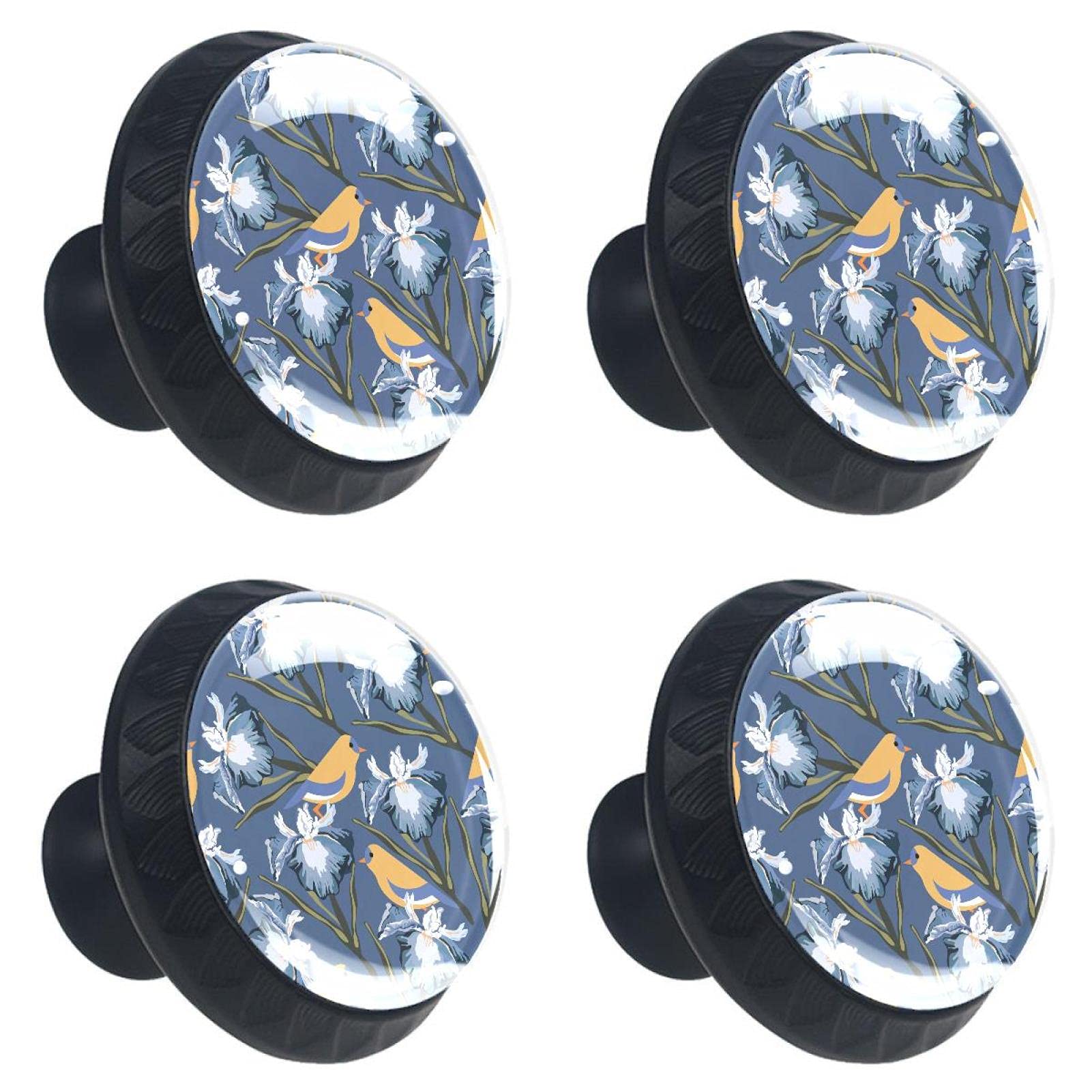 Lot de 4 poignées de tiroir en verre cristal cercle quincaillerie meuble