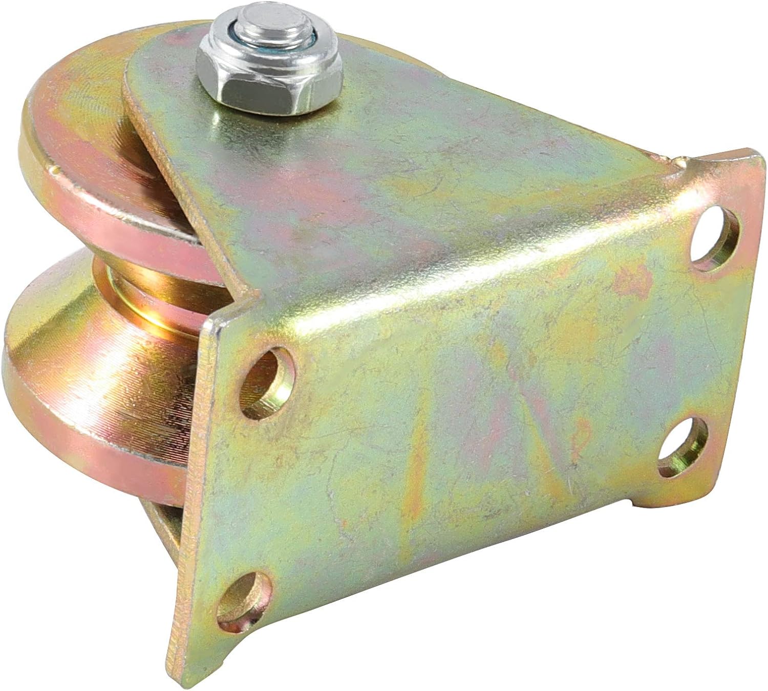 ZOENHOU 12PCS 2 Inch V Groove Wheel, Electroplated 1045 Steel Heavy Duty Rigid Casters, V Shape Bracket Roller Sliding Gate Roller Pressure Bearing Pully with Bracket for Sliding Door Gate Frame Barn