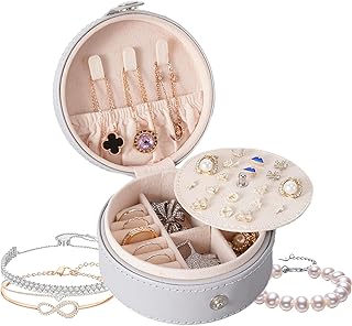 ジュエリー収納整理オーガナイザー・ボックス,コンパートメント付きイヤリング保管ケース - 小型コンパクトジュエリーアクセサリー収納ケース - イヤリング・ネックレス・リング・イヤスタッド・リップスティック用 家庭・寝室・アパート対応