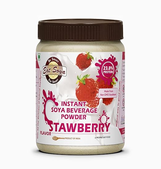 Eat Soya Soya Drink Powder, Strawberry 200g [Plant-Based/Vegan Milk Alternative, Non-GMO & 23.8% Protein]