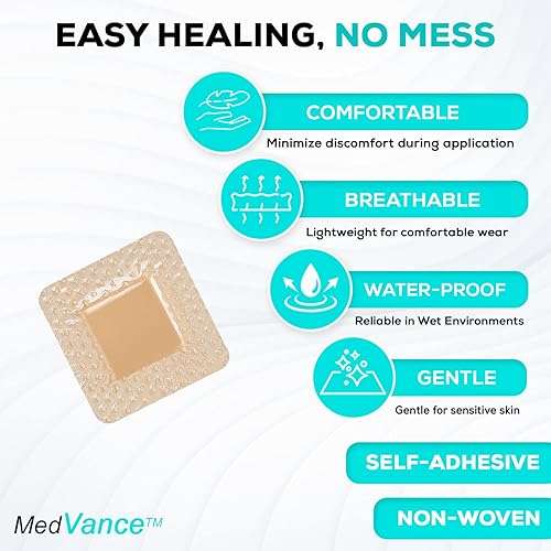 Vista 40 de MedVance TM Silicone - Apósito de espuma adhesiva de silicona con bordes, 2 x 5 pulgadas (almohadilla de 1.2 x 3.4 pulgadas), caja de 10 apósitos
