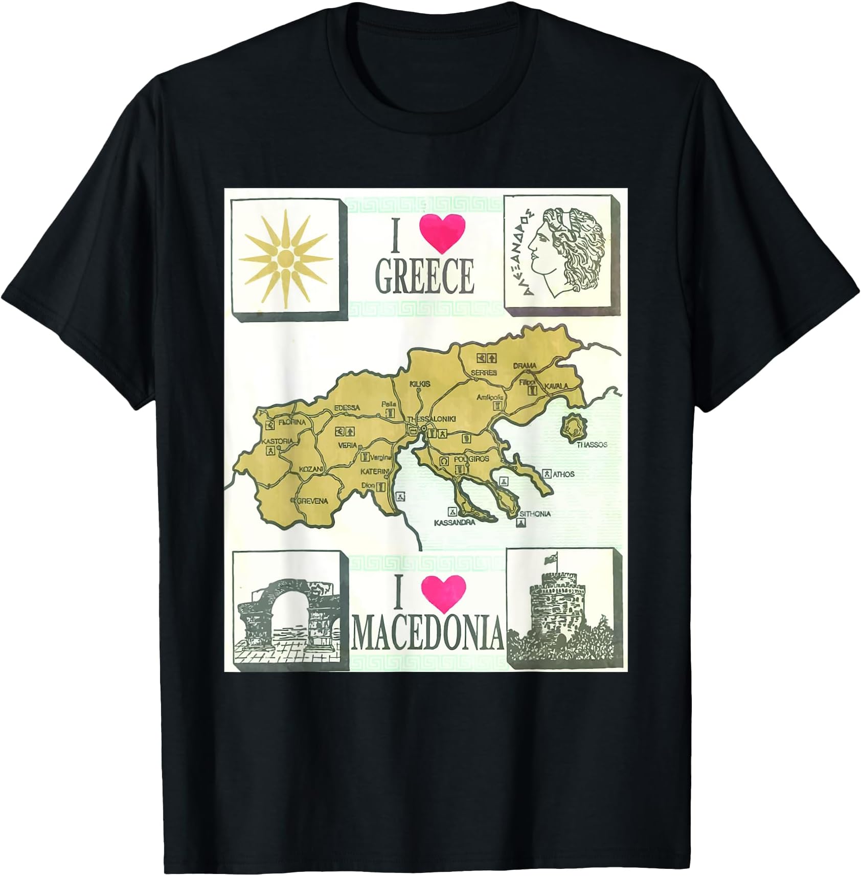 I LOVE GREECE MAKEDONIA THESSALONIKI ATHENS CRETE T-SHIRT T-Shirt