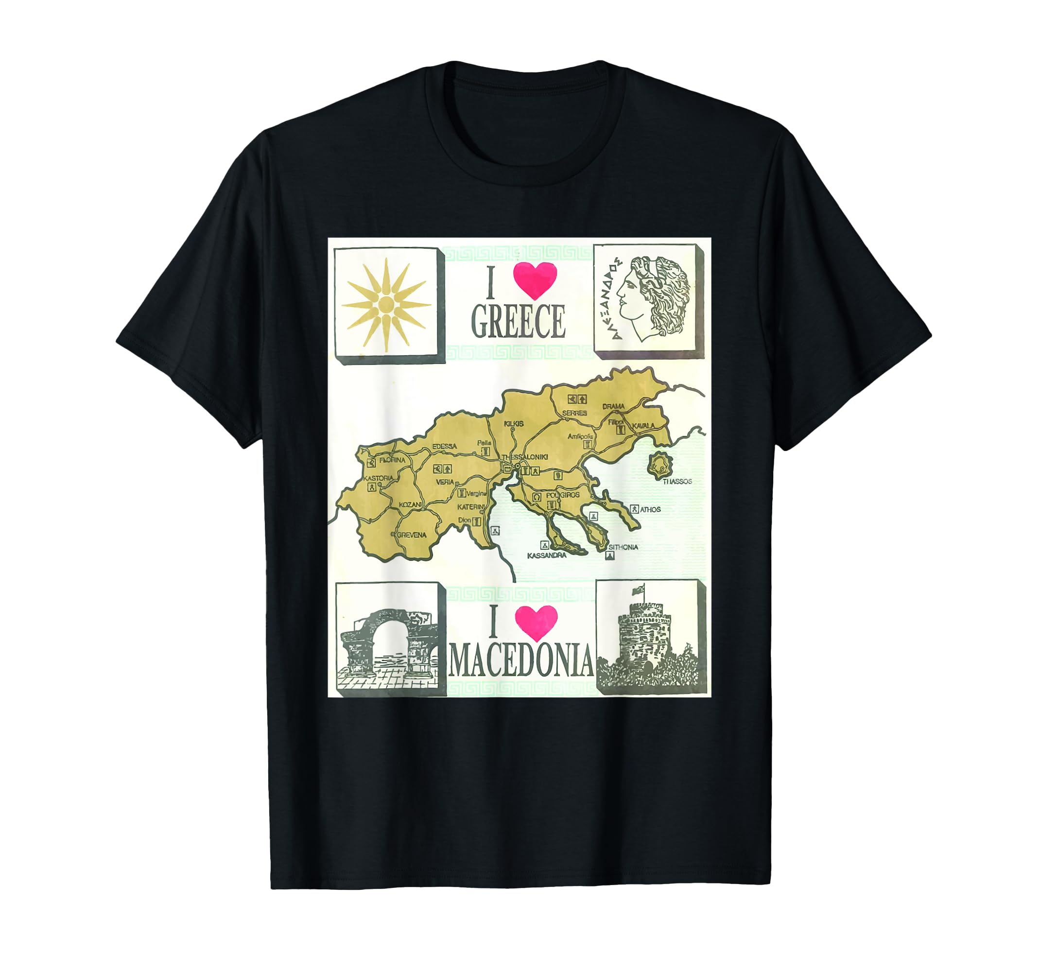 I LOVE GREECE MAKEDONIA THESSALONIKI ATHENS CRETE T-SHIRT T-Shirt