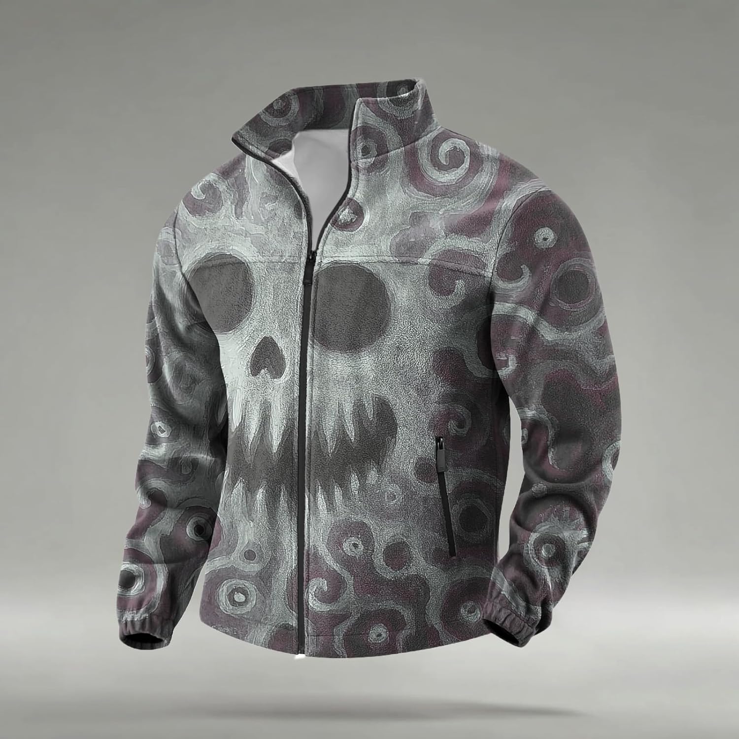 Full-Zip Retro Novelty Print Sweatshirt Mens Big and Tall Cool Camping Outdoor Activities Hoodies - Image 2