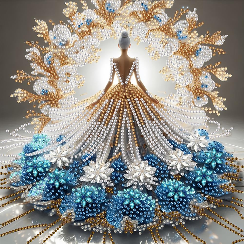Diamond Art Painting Kits for Adults,5D Special Shape Diamond Painting Kits, Crystal Rhinestones Diamond Dots and Crafts Adults for Home Decor(Lady) 11.81x11.81inch