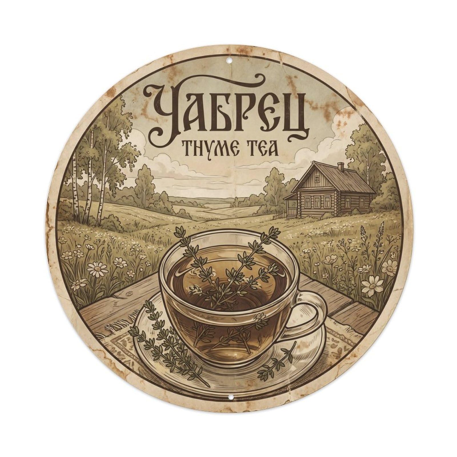 Tea Beverage Russian Travel Infusion Bar Nostalgic Metal Tin Sign