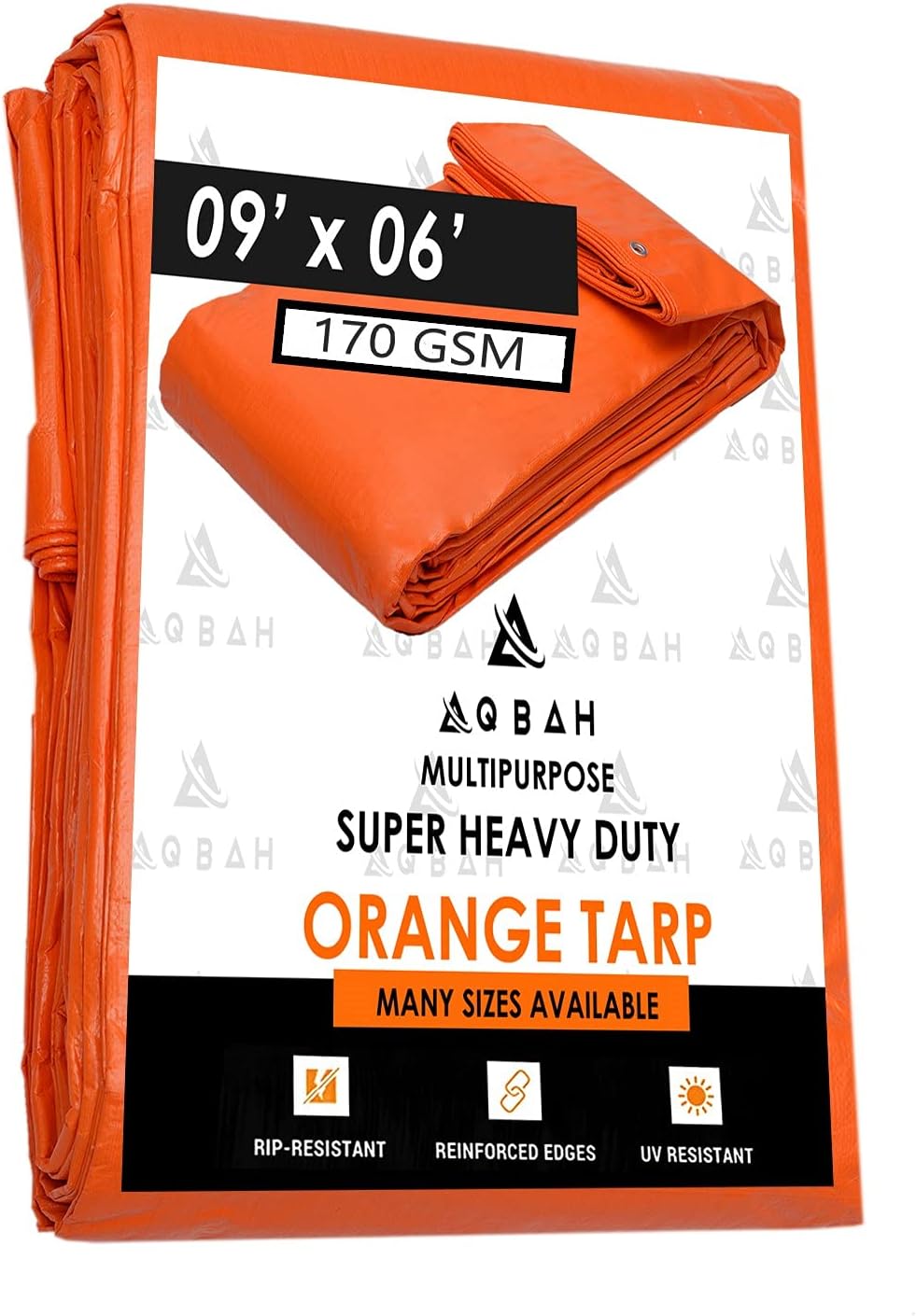 Tarpaulin Sheets, Tarpaulin 100% Pure Virgin UV Treated 170 GSM Orange Blue (09 ft x 06 ft)