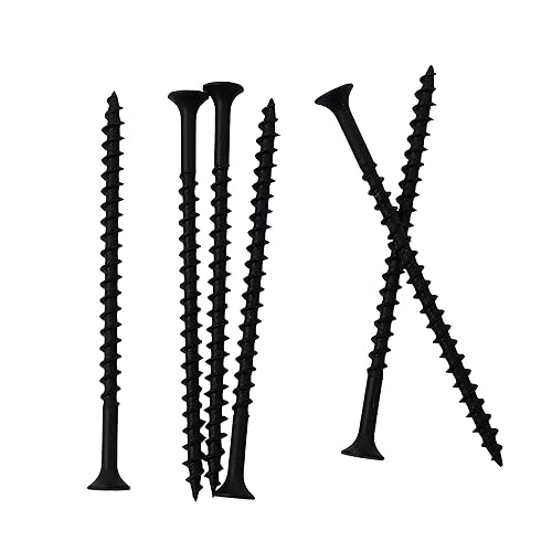 Miniatura 18 de 250 tornillos para paneles de yeso #6 × 1 pulgada de alta dureza, negro, rosca gruesa, cabeza Phillips, cabeza avellanada, tornillos negros